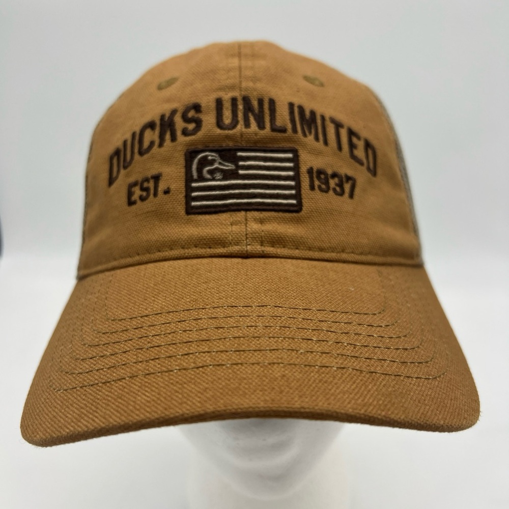 Ducks Unlimited Brown Trucker Hat Mesh Back Snapback EST. 1937